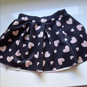 Heart Patterned Black and Pink Skirt